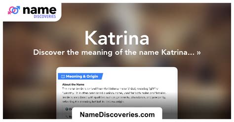 spiritual meaning of the name katrina|Katrina Name Meaning, Origin, History And Popularity.